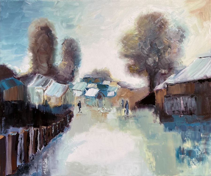 Village bleu